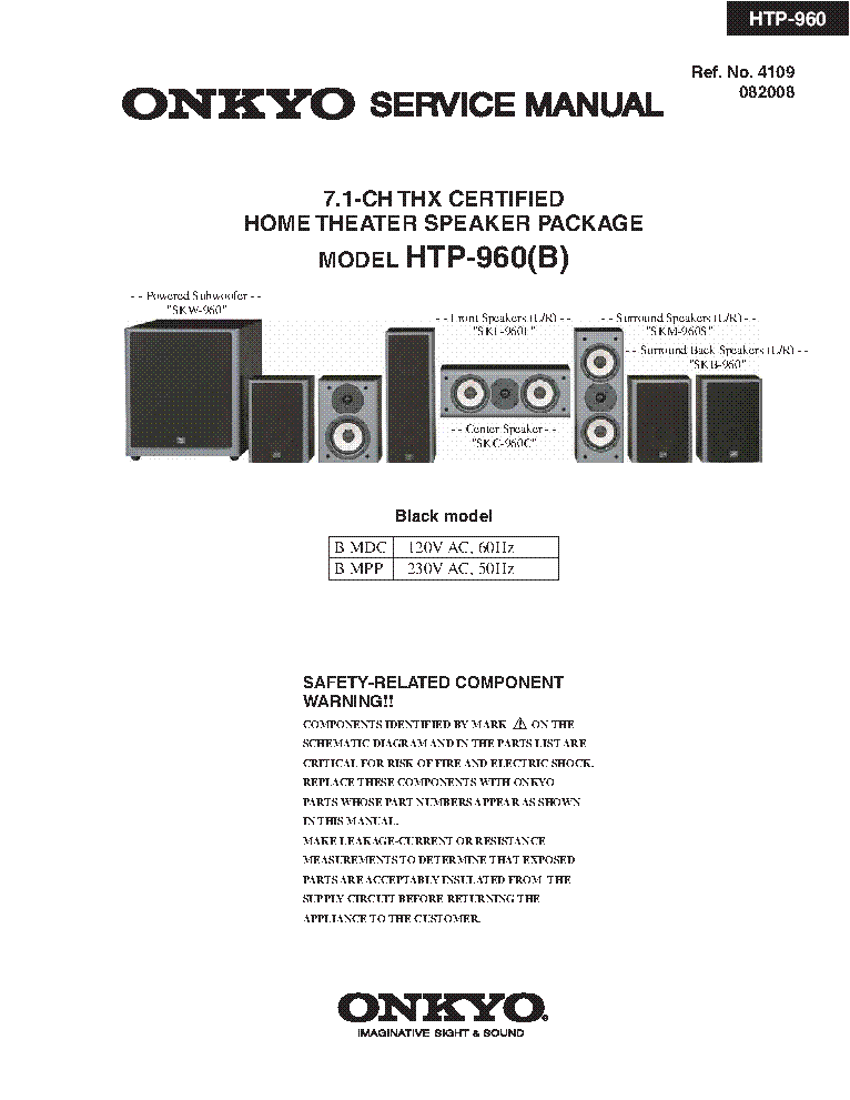 ONKYO HTP-960 SM PARTS REV1 service manual (1st page)