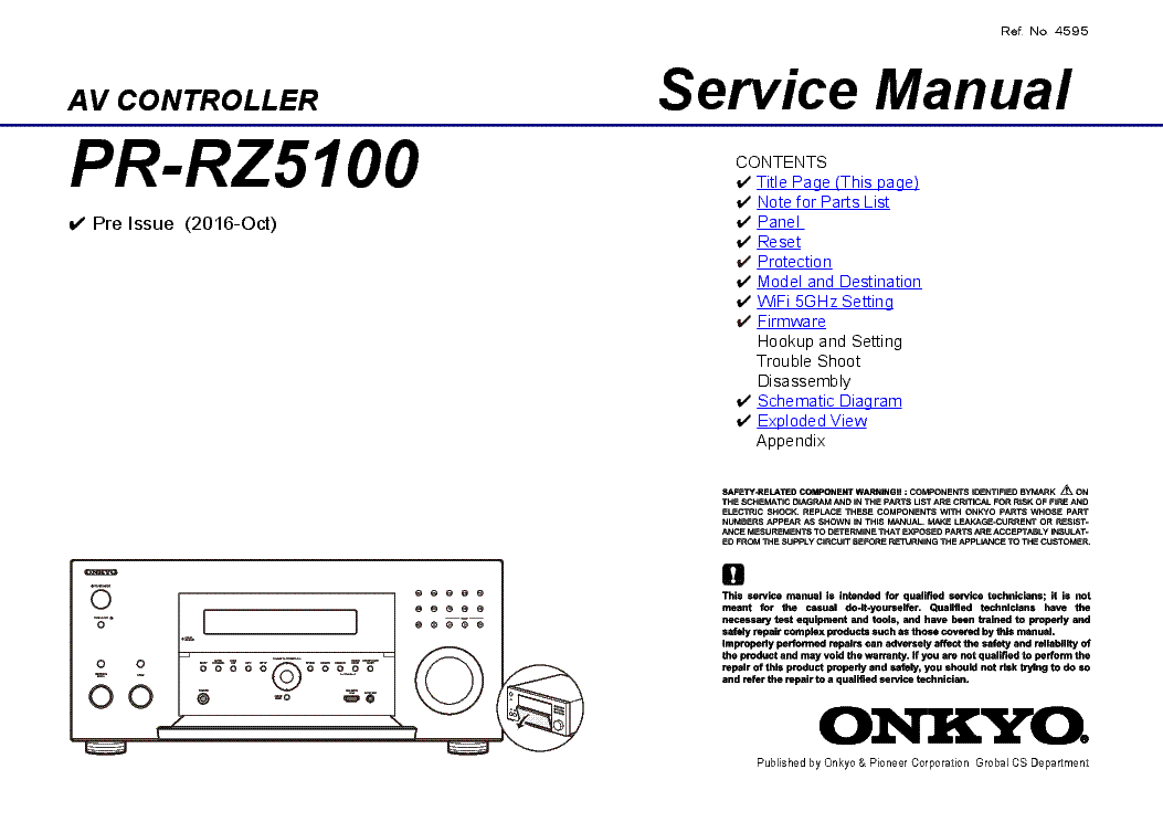 ONKYO PR-RZ5100 SM service manual