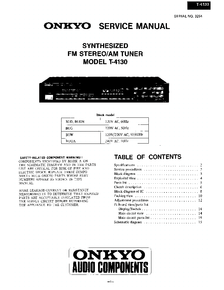 ONKYO T-4130 SM service manual (1st page)