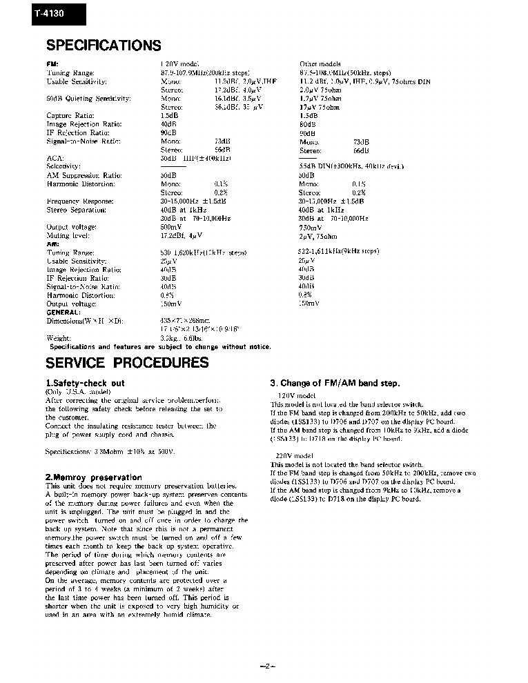 ONKYO T-4130 SM service manual (2nd page)