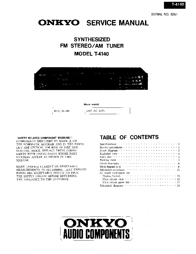 ONKYO T-4140 SM service manual (1st page)