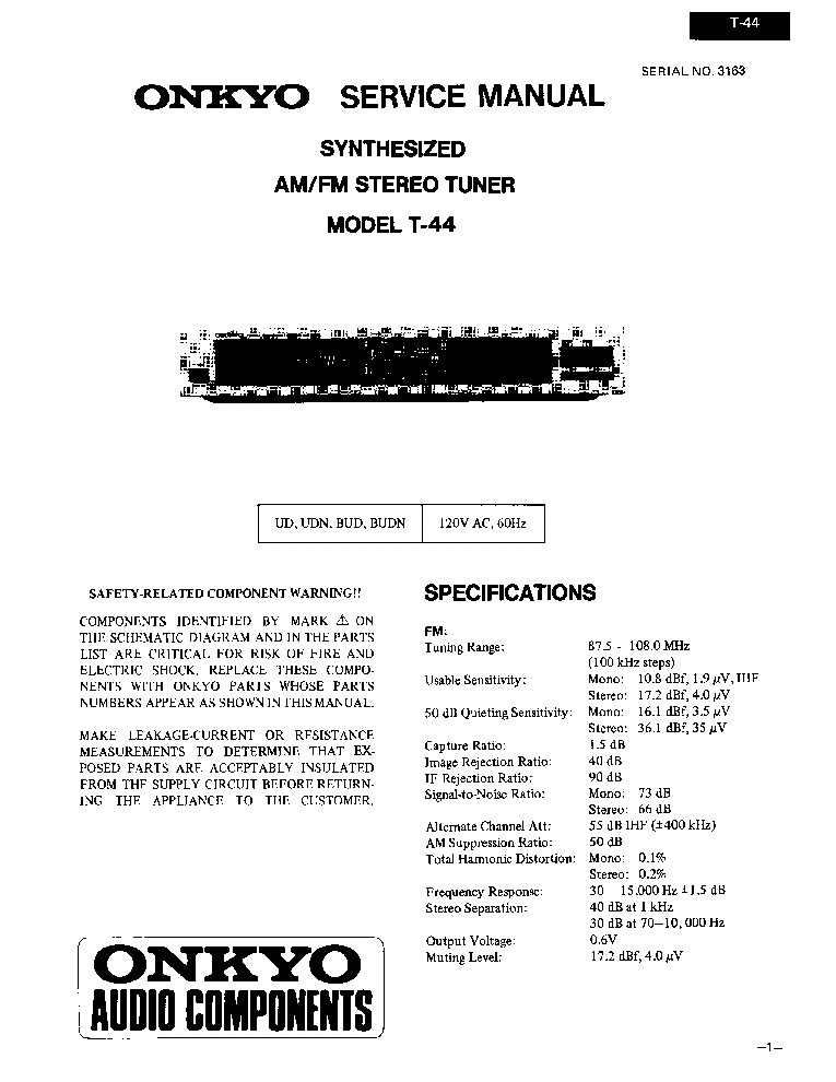 ONKYO T-44 SM service manual