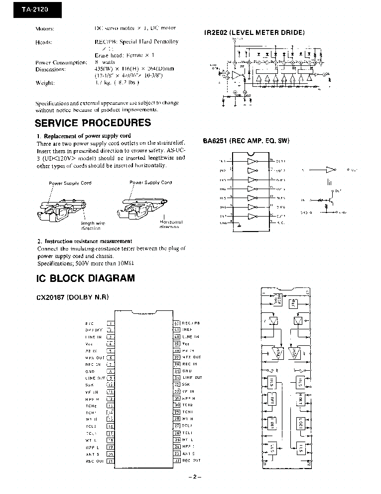 ONKYO TA-2120 SM TAPE-DECK service manual (2nd page)