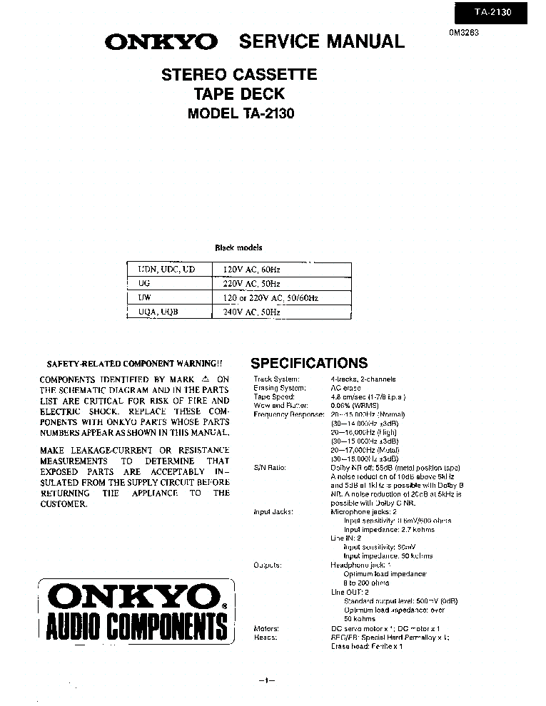 ONKYO TA-2130-SM-TAPE-DECK service manual (1st page)