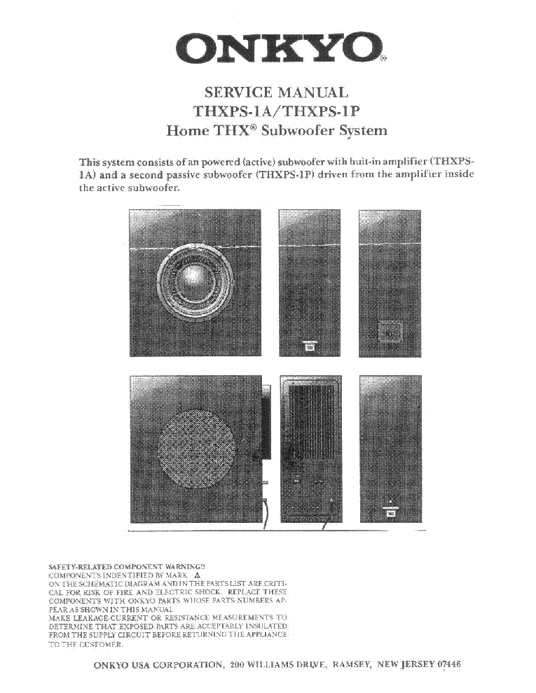 ONKYO THXPS-1A 1P-SM-SUBWOOFER service manual (1st page)