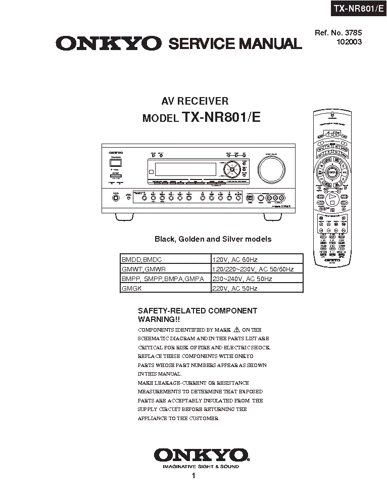 ONKYO TX-NR801-E SM service manual (1st page)