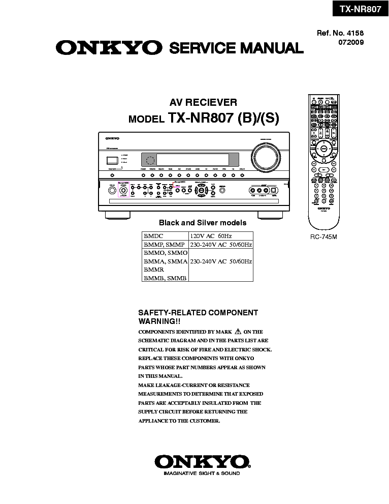 ONKYO TX-NR807 SM service manual (1st page)