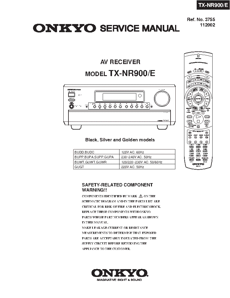 ONKYO TX-NR900 JP SM service manual (1st page)