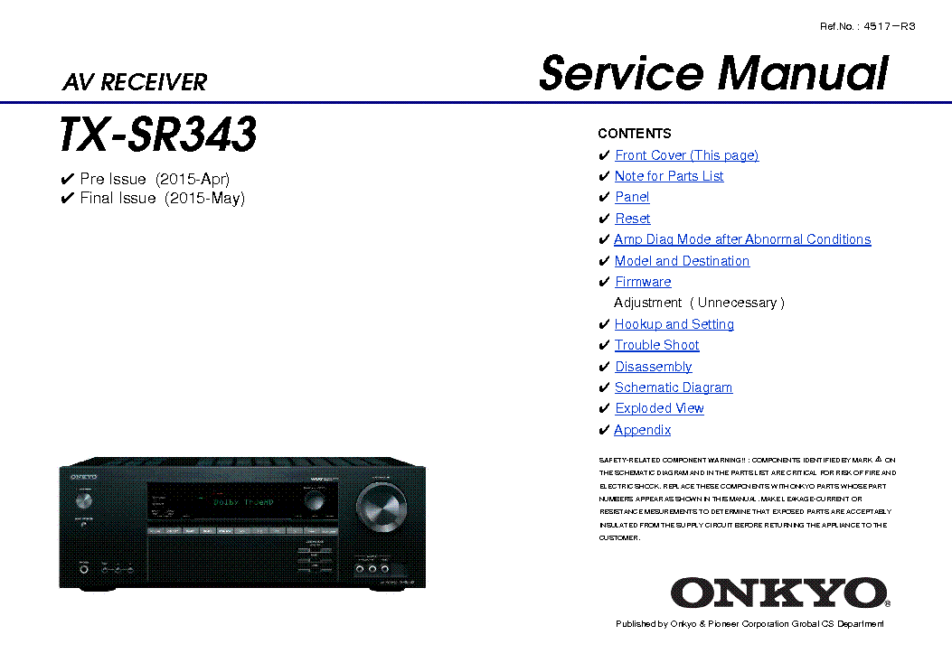ONKYO TX-SR343 service manual (1st page)