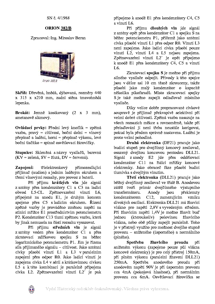 ORION 302B service manual