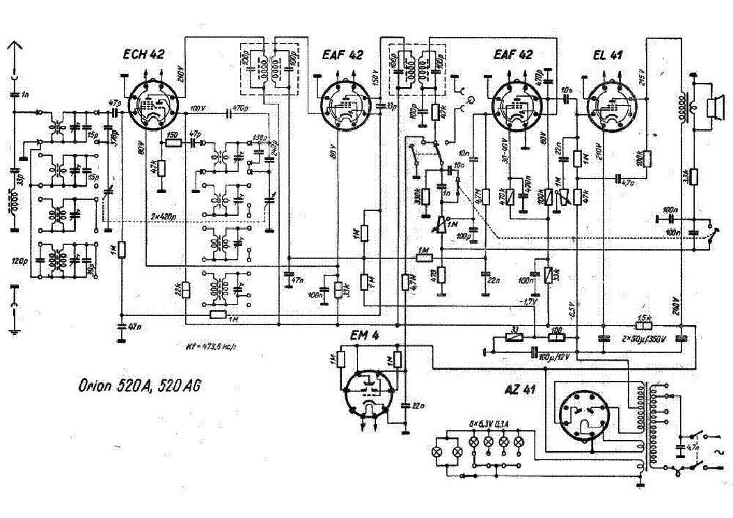 ORION 520A 520AG AM RADIO RECEIVER SCH Service Manual download