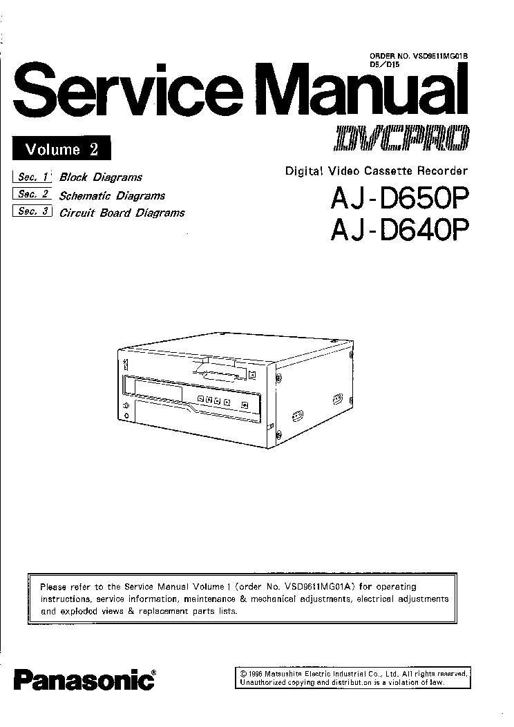 PANASONIC AJ D640 650P VOL 2 service manual
