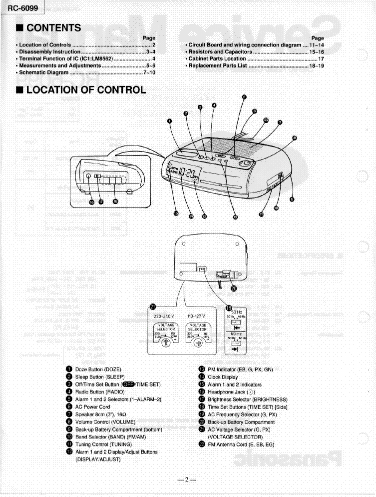 PANASONIC RC-6099 SM service manual (2nd page)