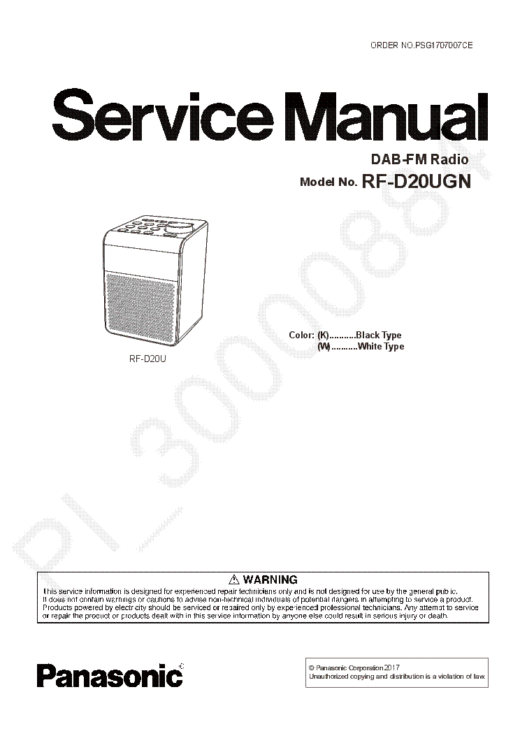 PANASONIC RF-D20UGN SM service manual