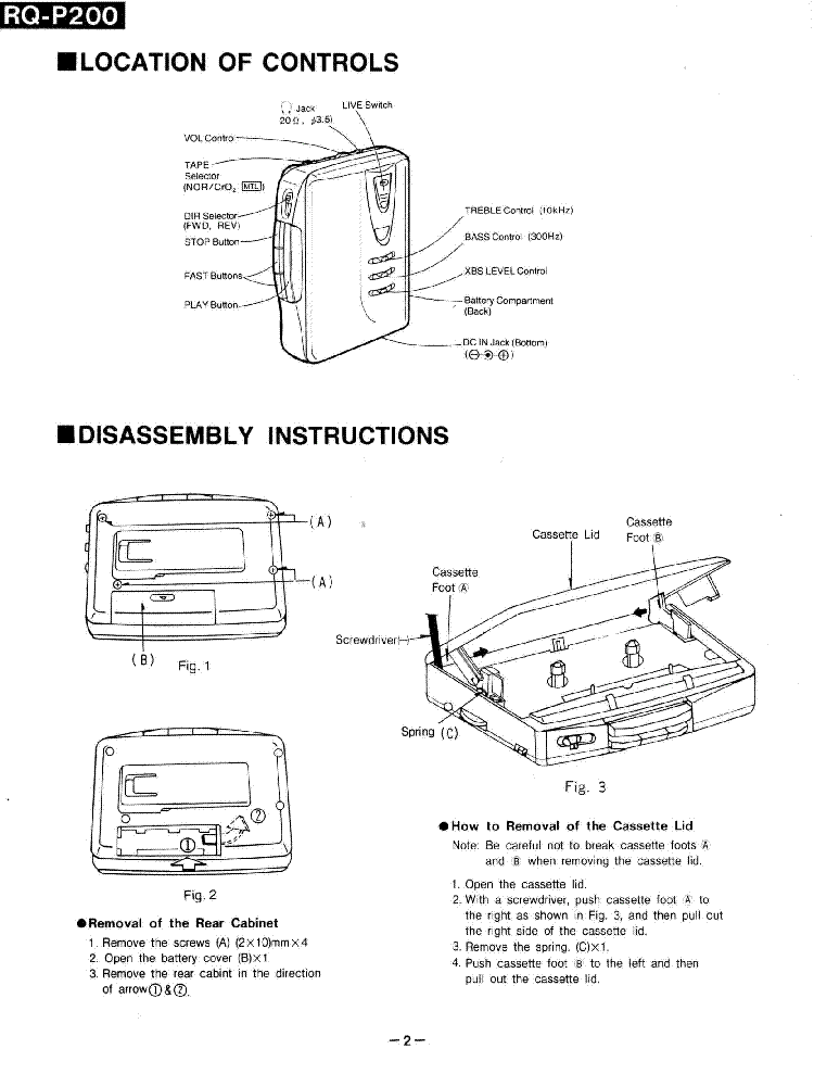 PANASONIC RQ-P200 SM service manual (2nd page)