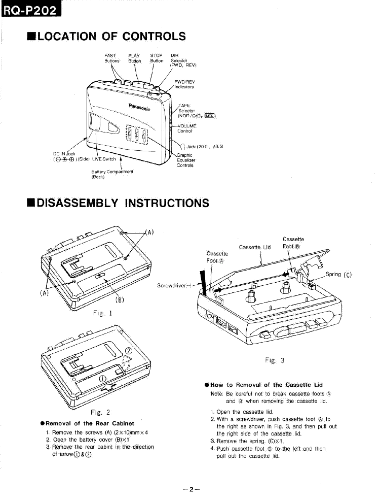 PANASONIC RQ-P202 SM service manual (2nd page)