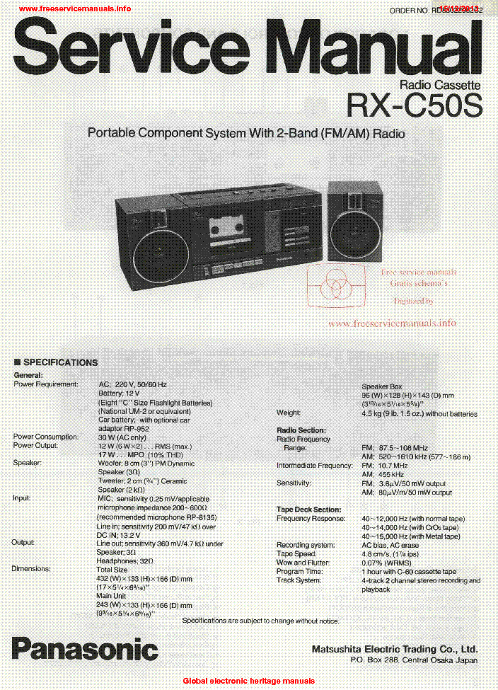 PANASONIC RX-C50S SM service manual (1st page)