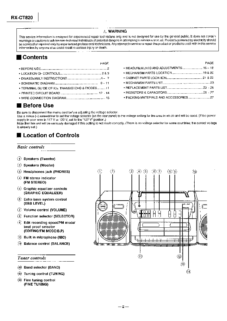 PANASONIC RX-CT820 MD9502006C3 SM service manual (2nd page)