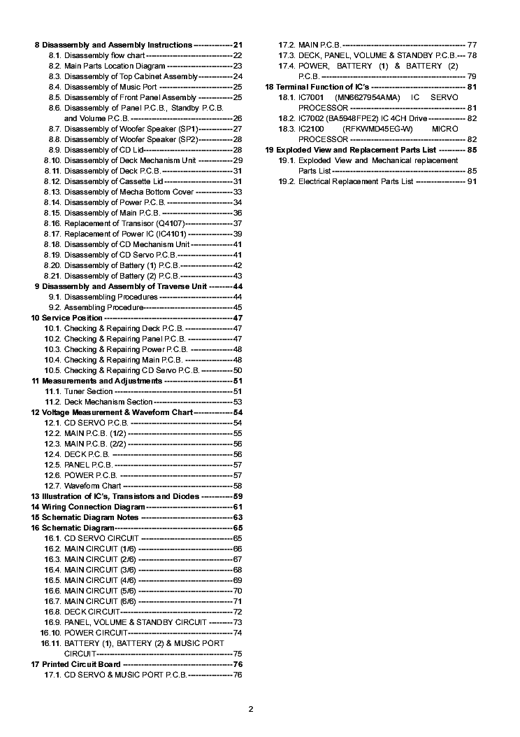 PANASONIC RX-D50PH service manual (2nd page)