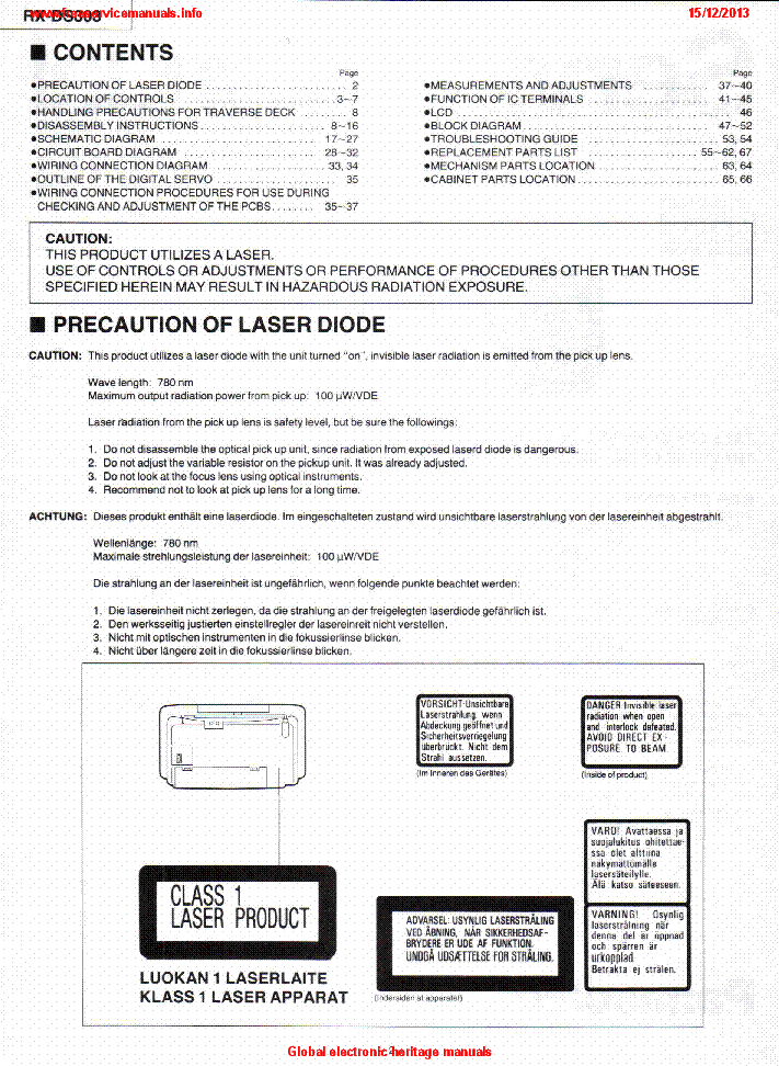 PANASONIC RX-DS303 service manual (2nd page)