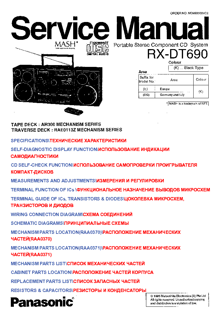 PANASONIC RX-DT690A service manual (1st page)