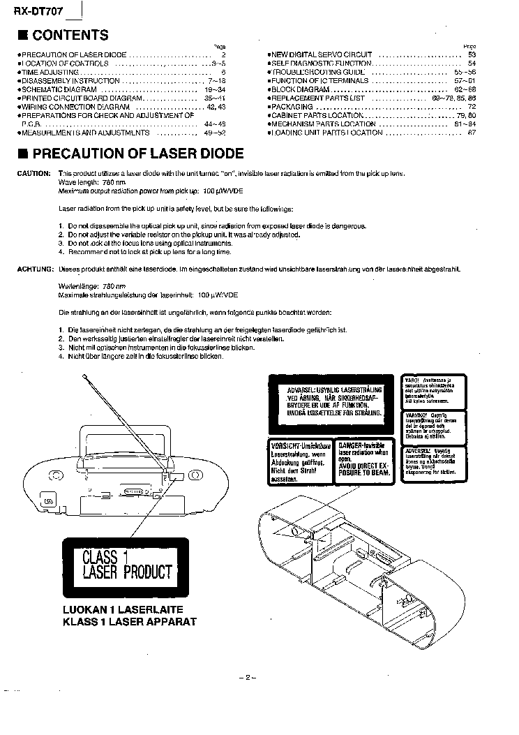 PANASONIC RX-DT707 SM service manual (2nd page)