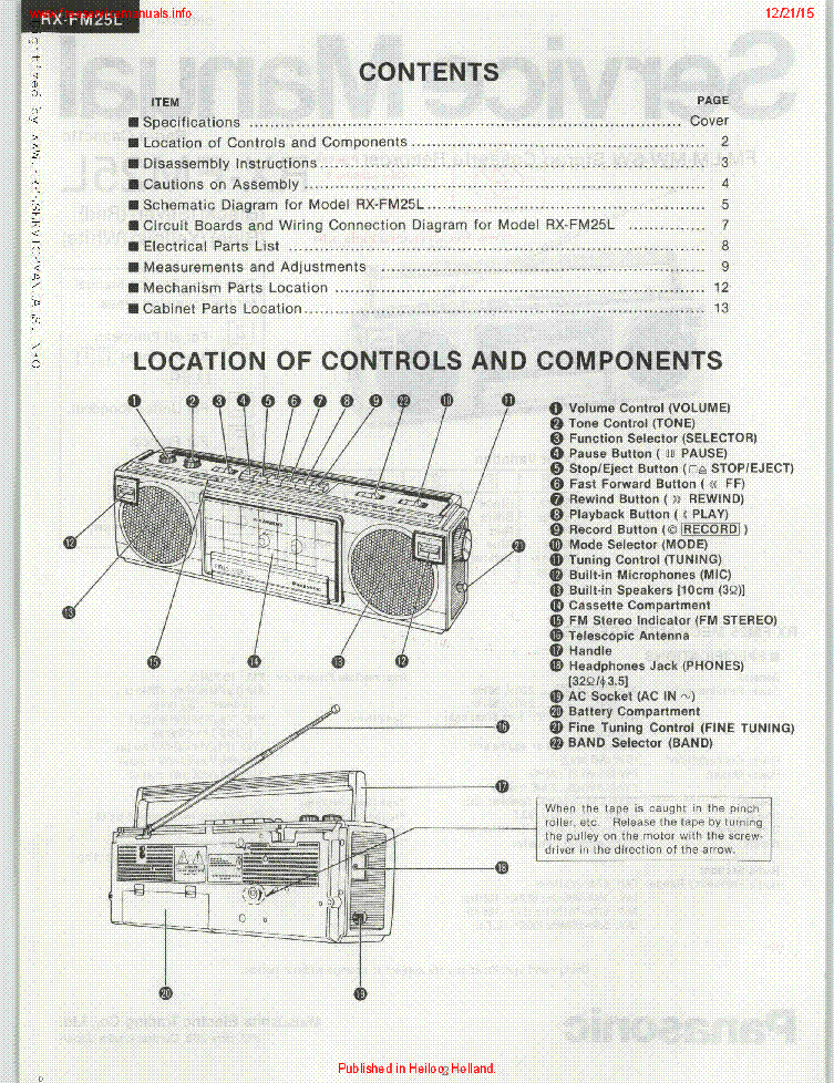 PANASONIC RX-FM25L service manual (2nd page)