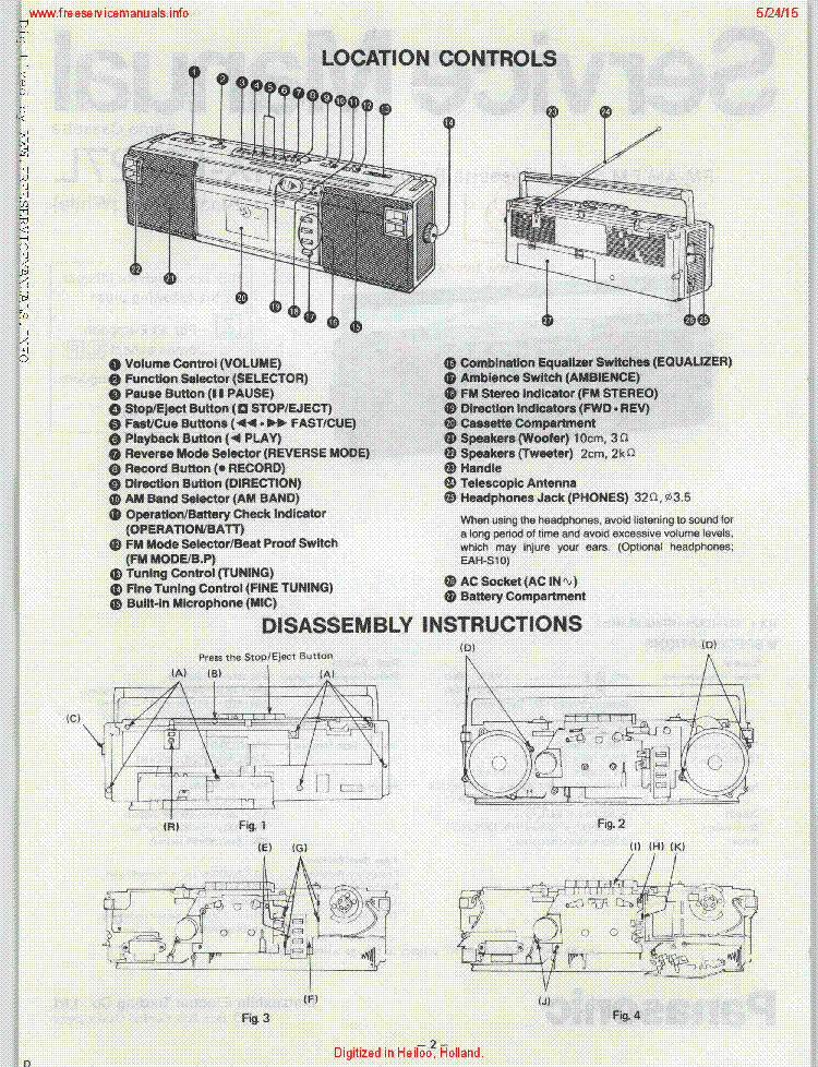 PANASONIC RX-FM27L service manual (2nd page)
