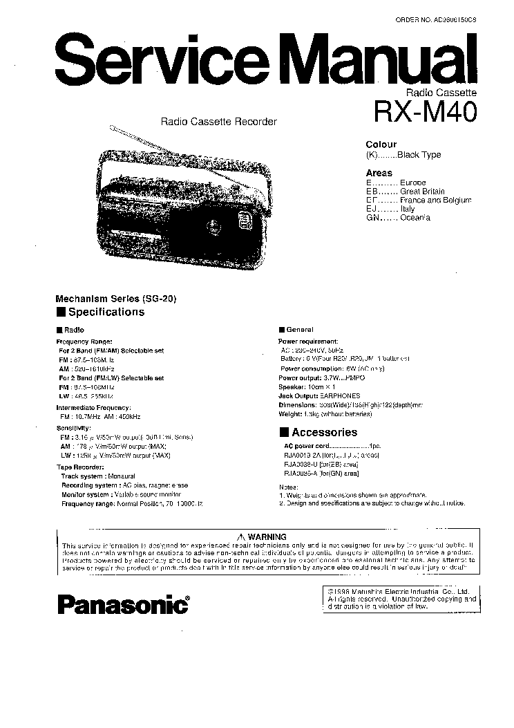 Panasonic rx m50 схема