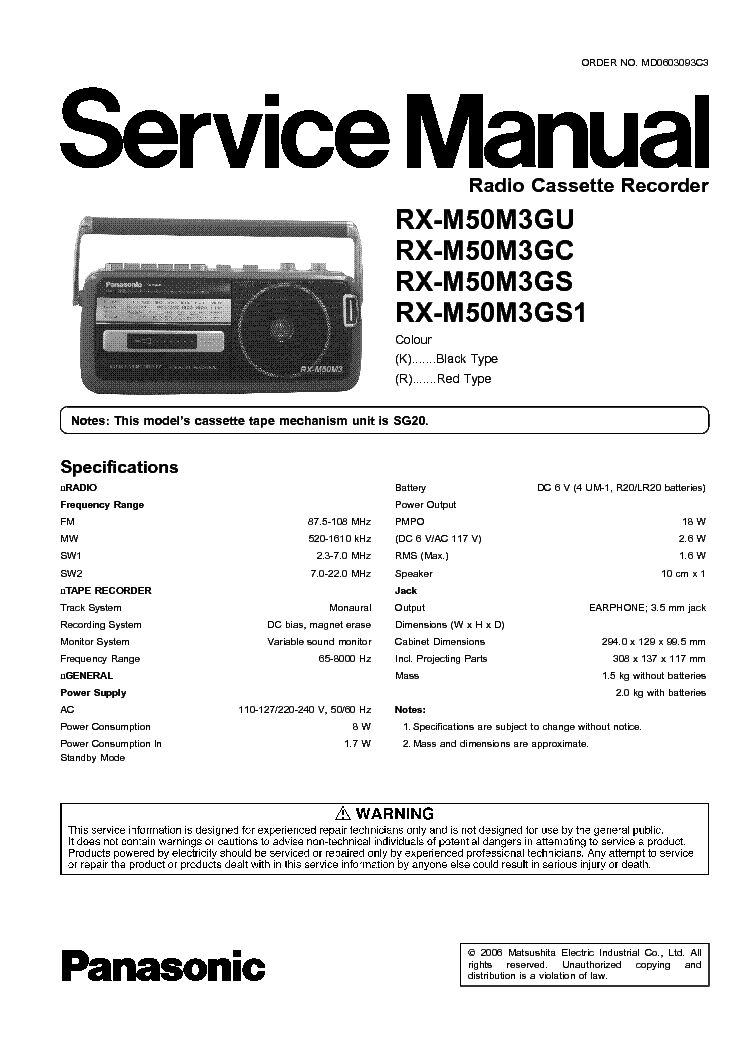 Panasonic rx ct820 схема