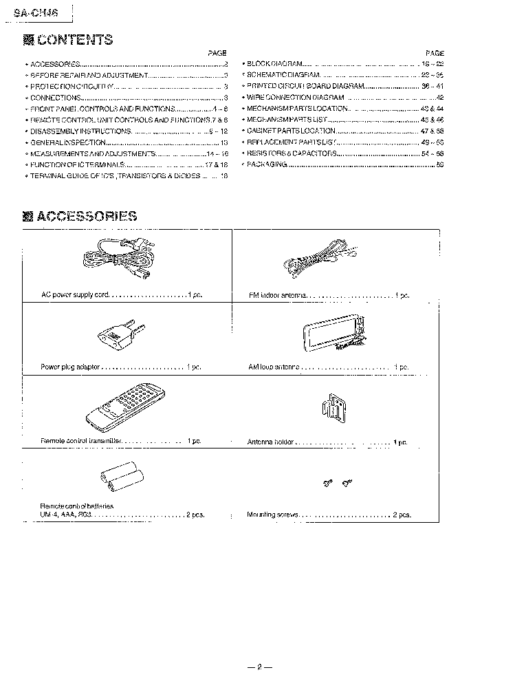 PANASONIC SA-CH46 service manual (2nd page)