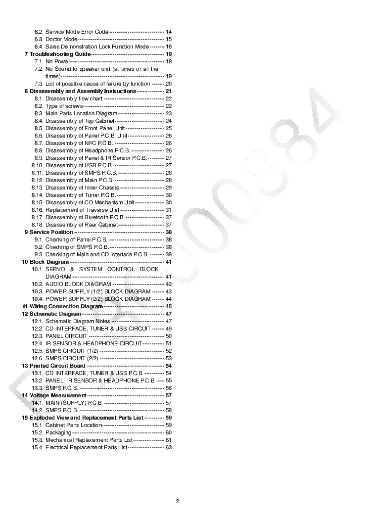 PANASONIC SA-PMX70 SM Service Manual download, schematics, eeprom 