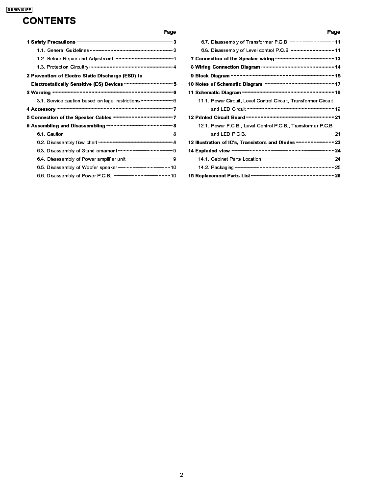 PANASONIC SB-WA101PP SM service manual (2nd page)