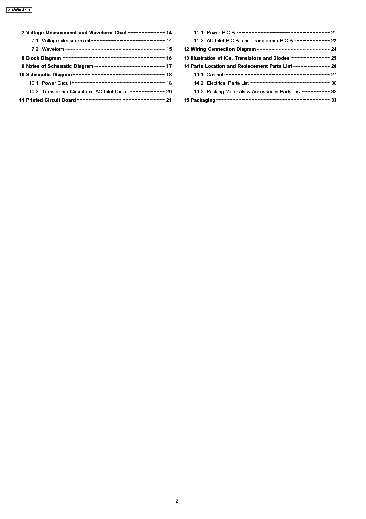 PANASONIC SB-WA845EE service manual (2nd page)