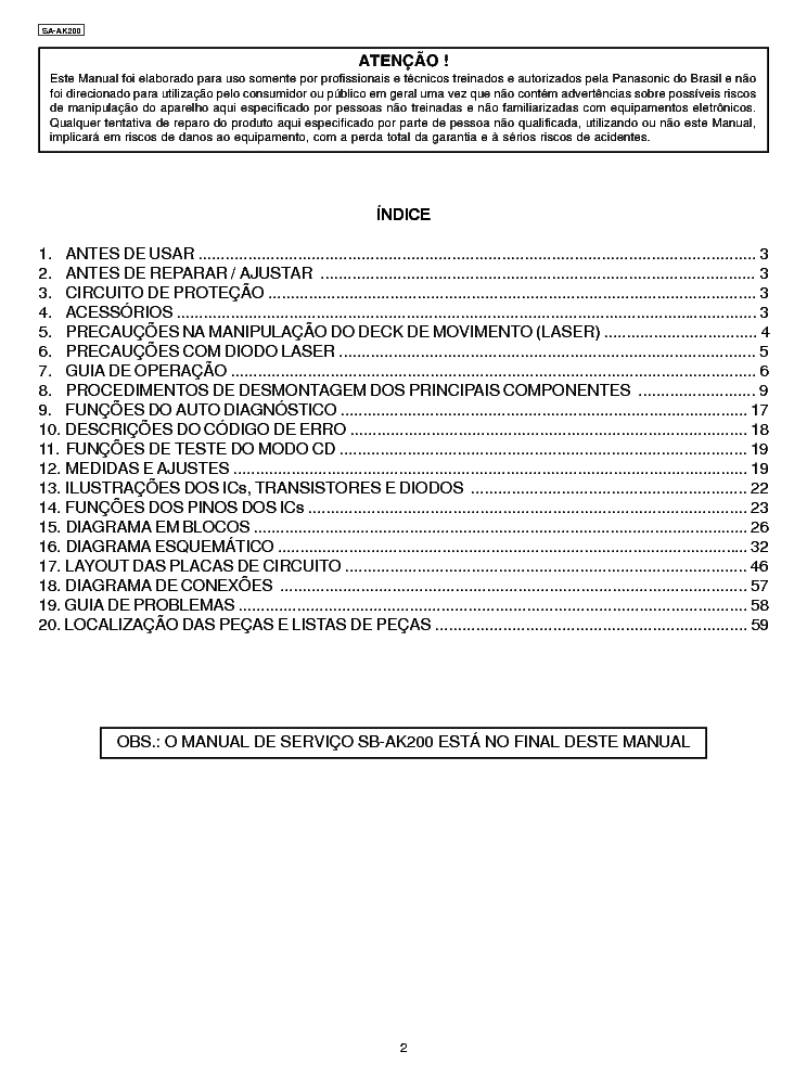 PANASONIC SC-AK200 service manual (2nd page)