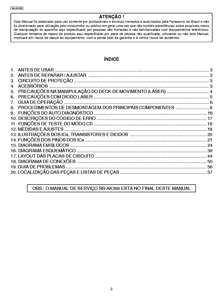 PANASONIC SC-AK300 SM service manual (2nd page)
