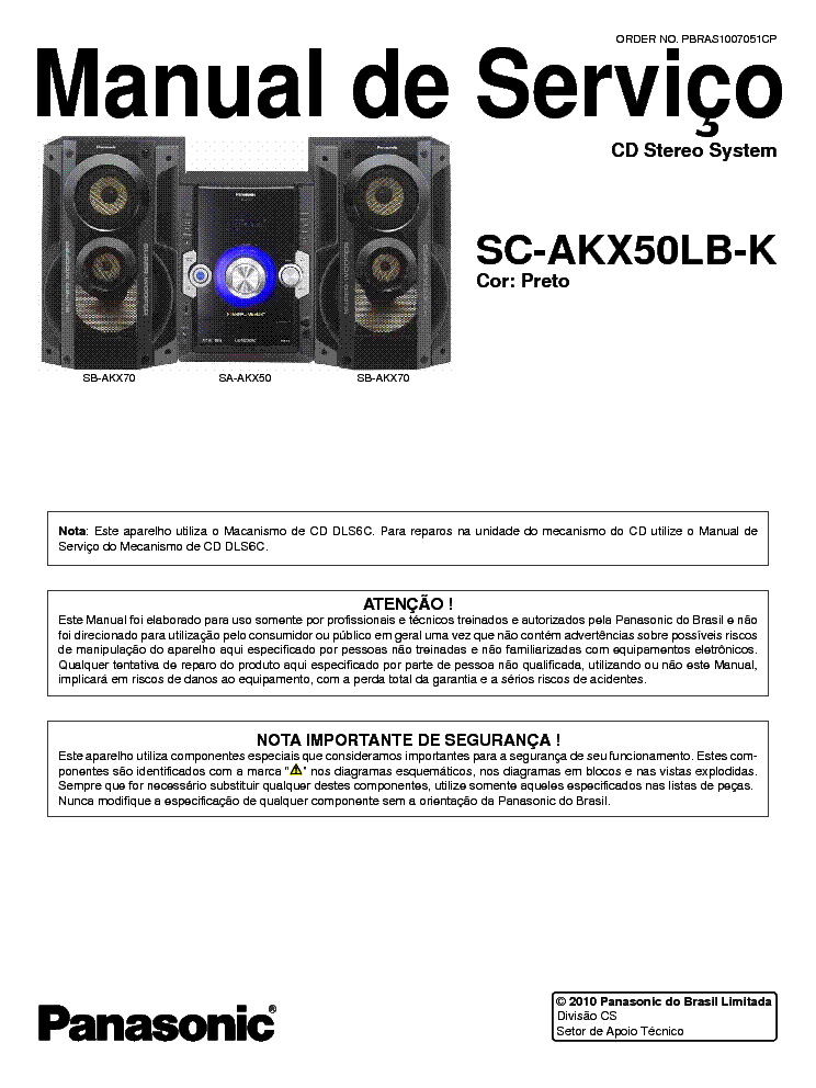 PANASONIC SC-AKX50LB-K SM service manual (1st page)