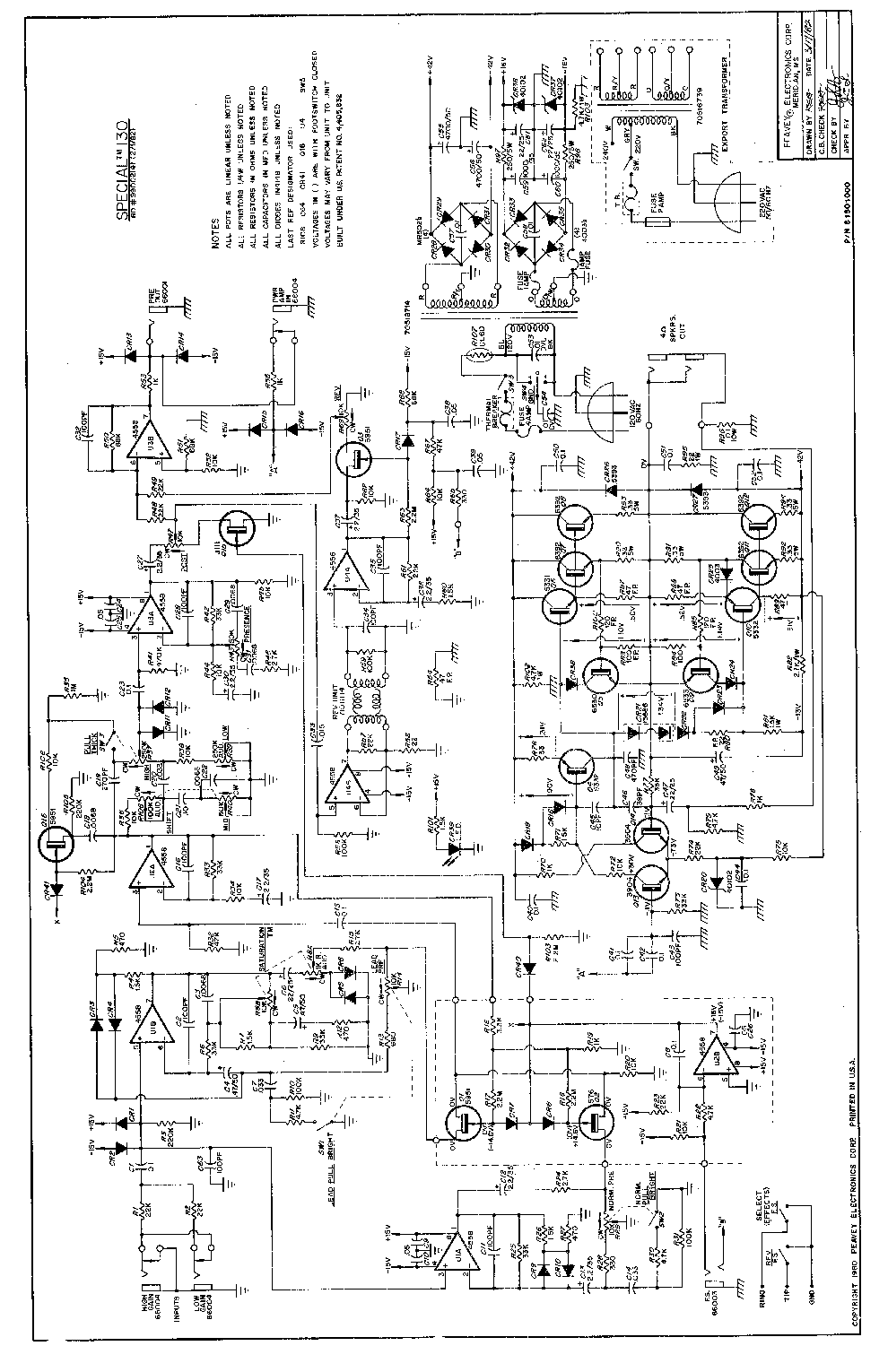 PEAVEY SPECIAL 130 service manual (1st page)