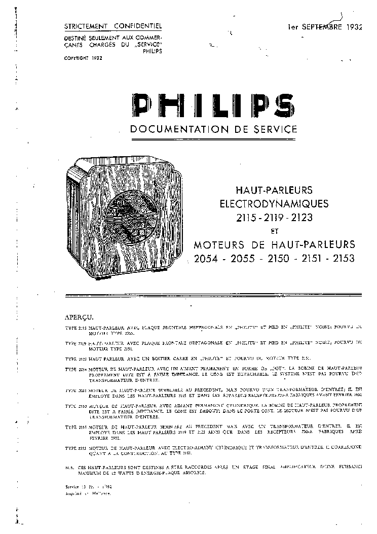 PHILIPS 2054-2055-2150-2151-2153 service manual (1st page)