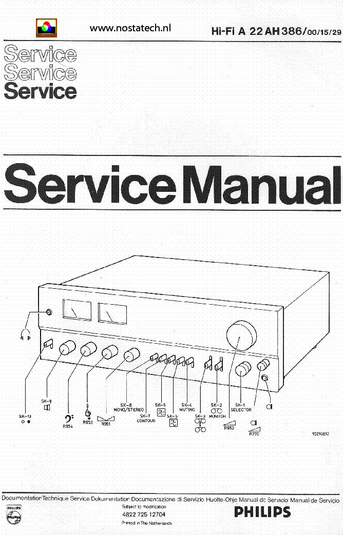 PHILIPS 22AH386-00-15-29 SM service manual (1st page)