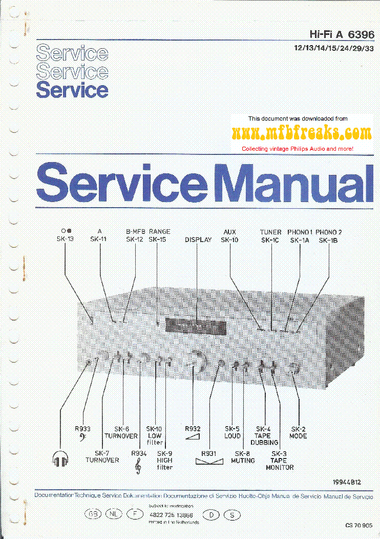 PHILIPS 22AH396 A6396 SM service manual (1st page)