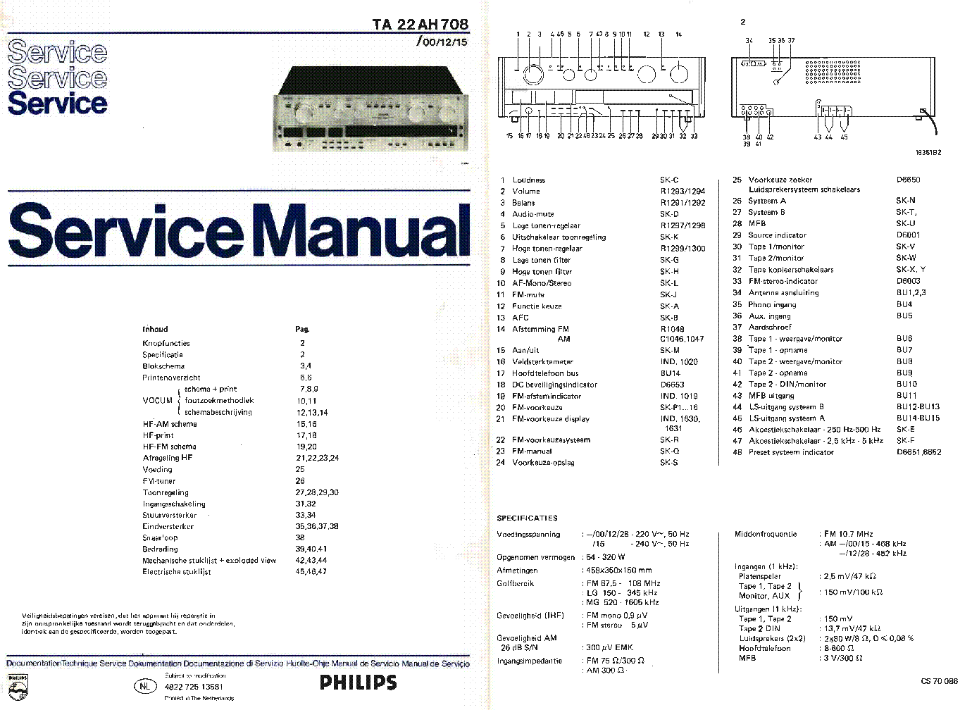 Service Manual-Anleitung für Philips 22 AH 578 
