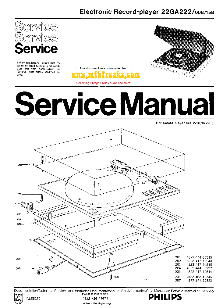PHILIPS 22GA222 service manual (1st page)