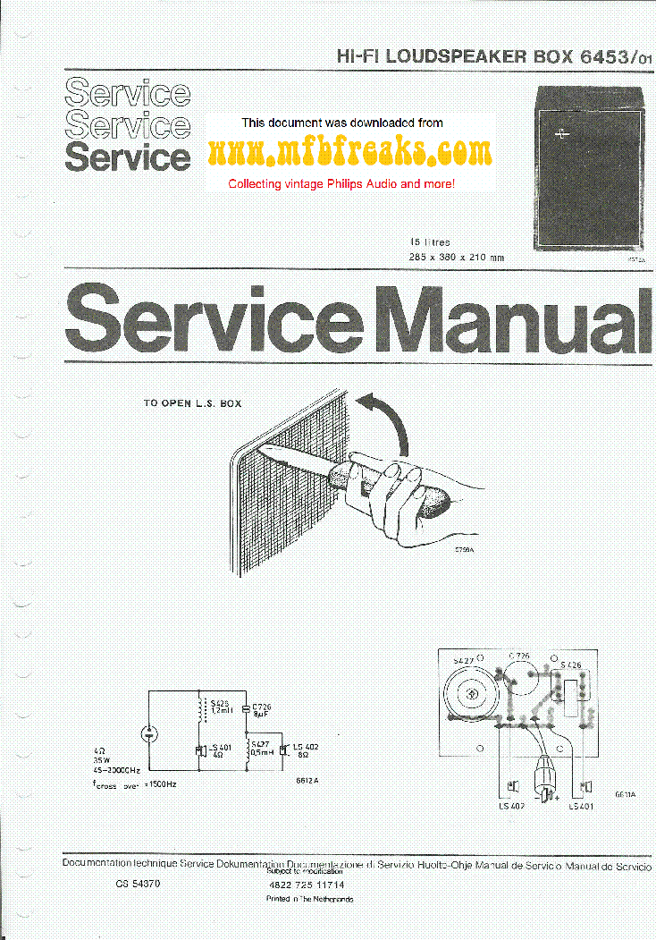 PHILIPS 22RH453 BOX6453 HIFI BOX SM service manual (1st page)