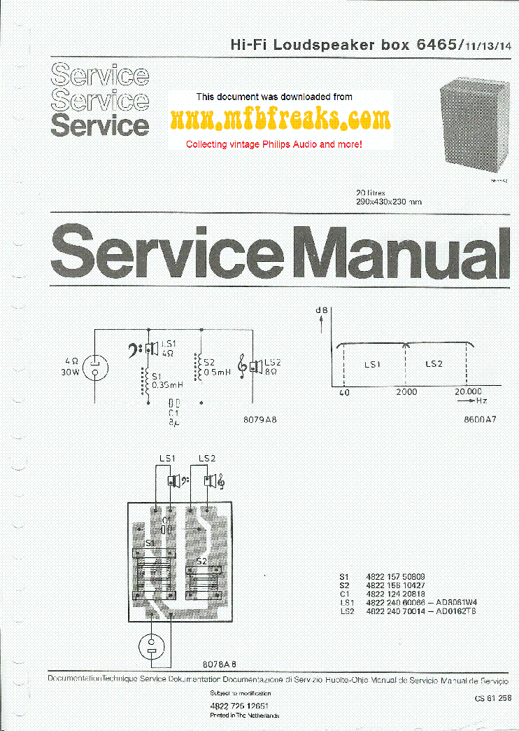 PHILIPS 22RH465 BOX6465 HIFI BOX SM service manual (1st page)