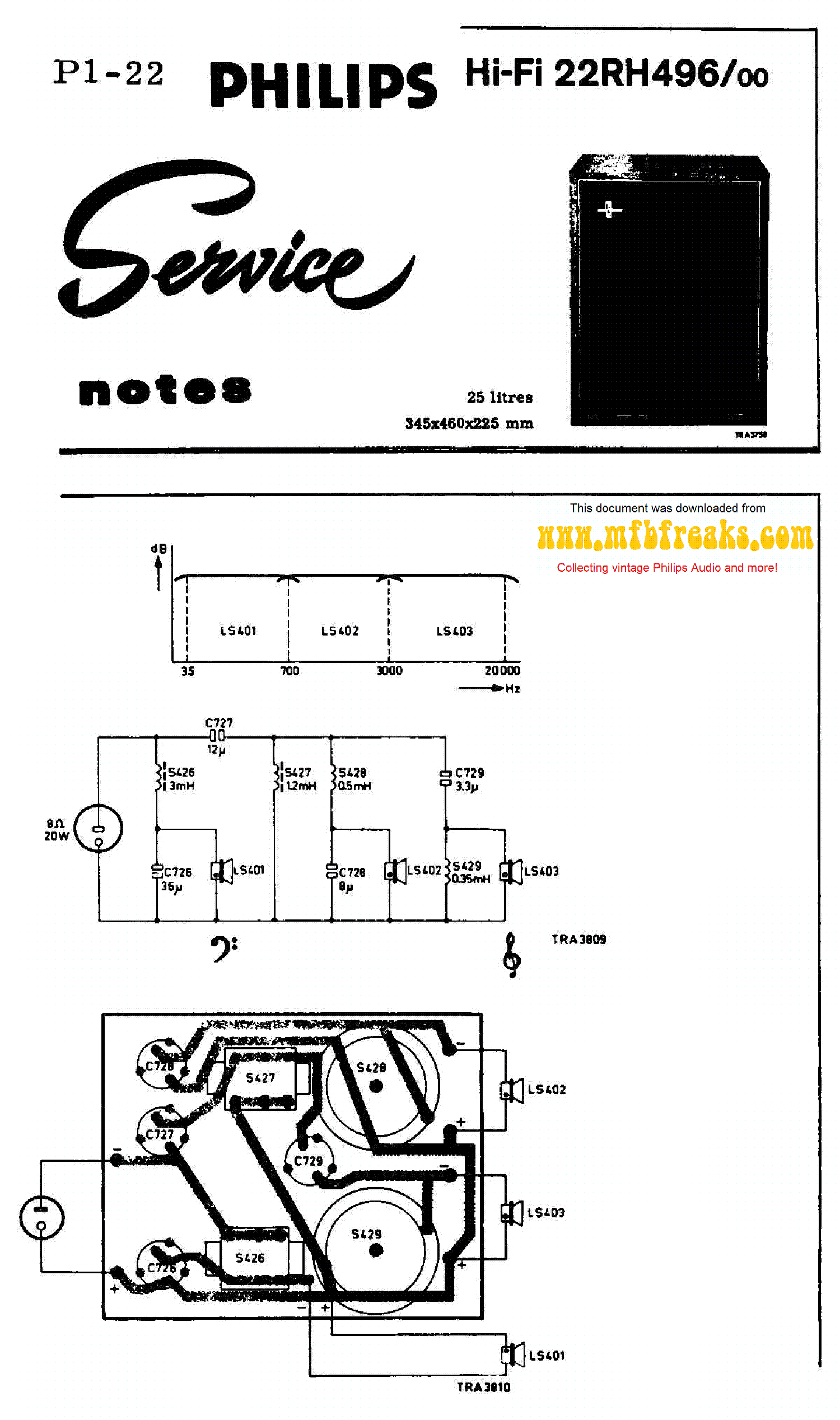 PHILIPS 22RH496 HIFI BOX SM service manual (1st page)