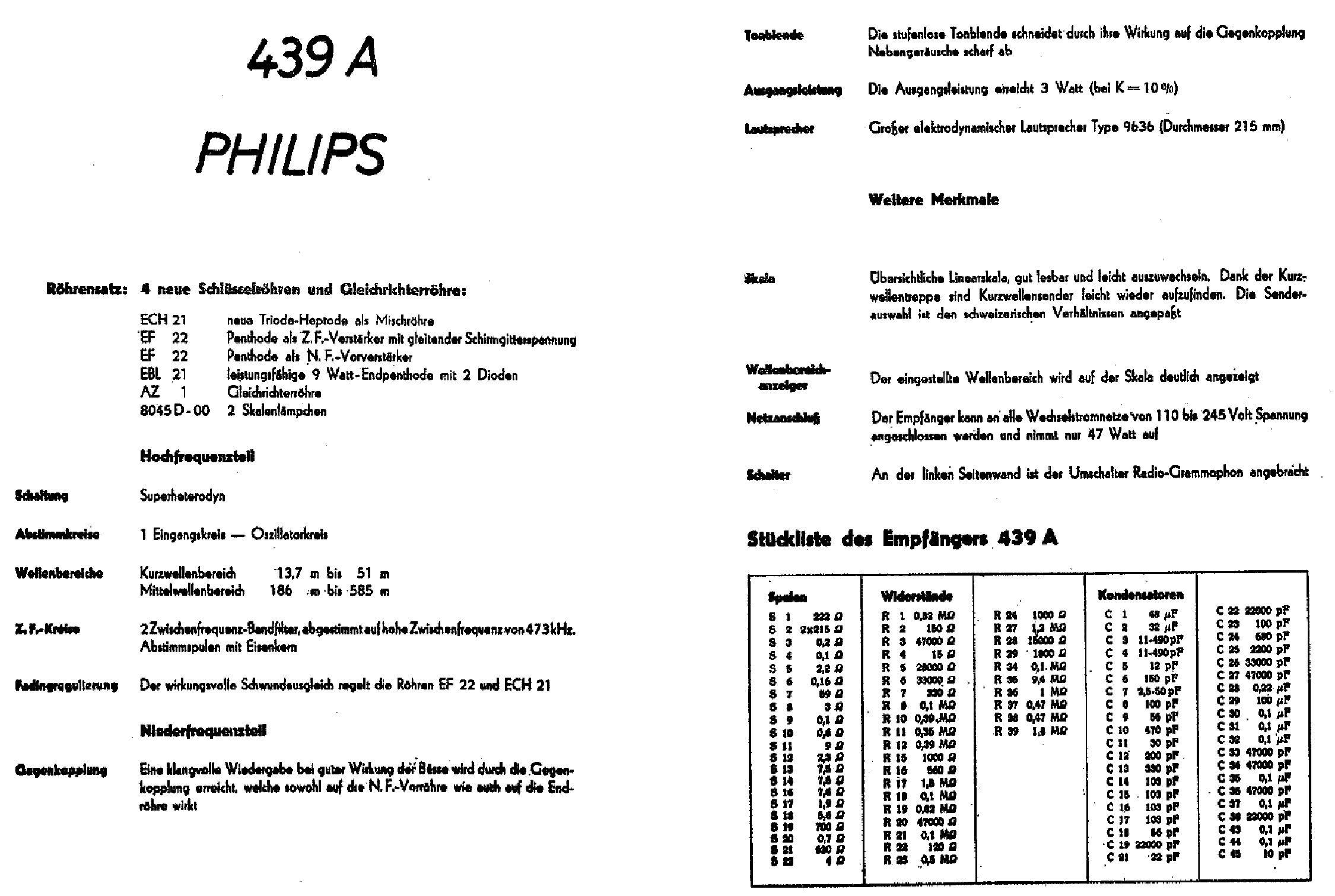 PHILIPS 439A SCH service manual (2nd page)