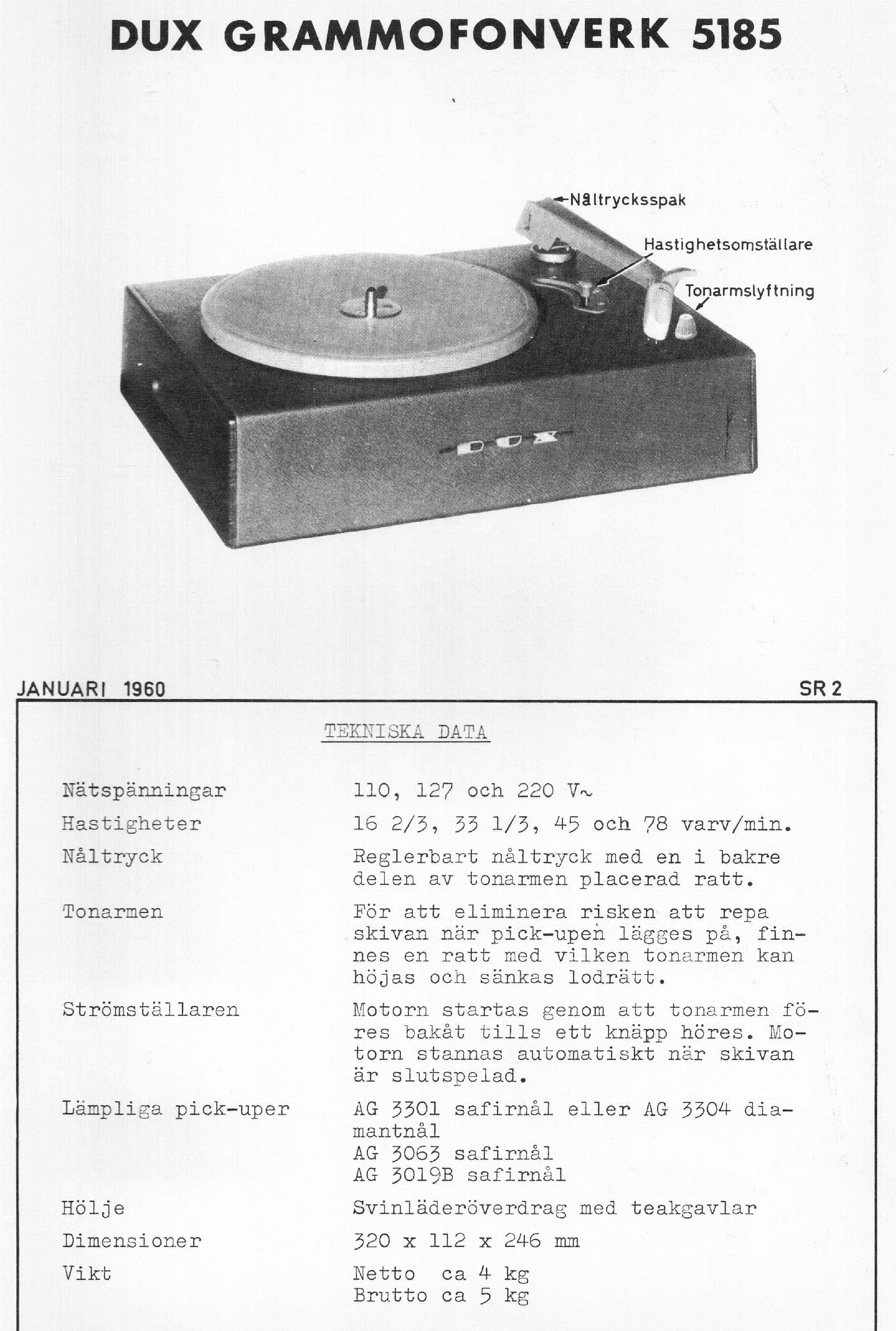 PHILIPS 5185 TURNTABLE SM service manual (1st page)