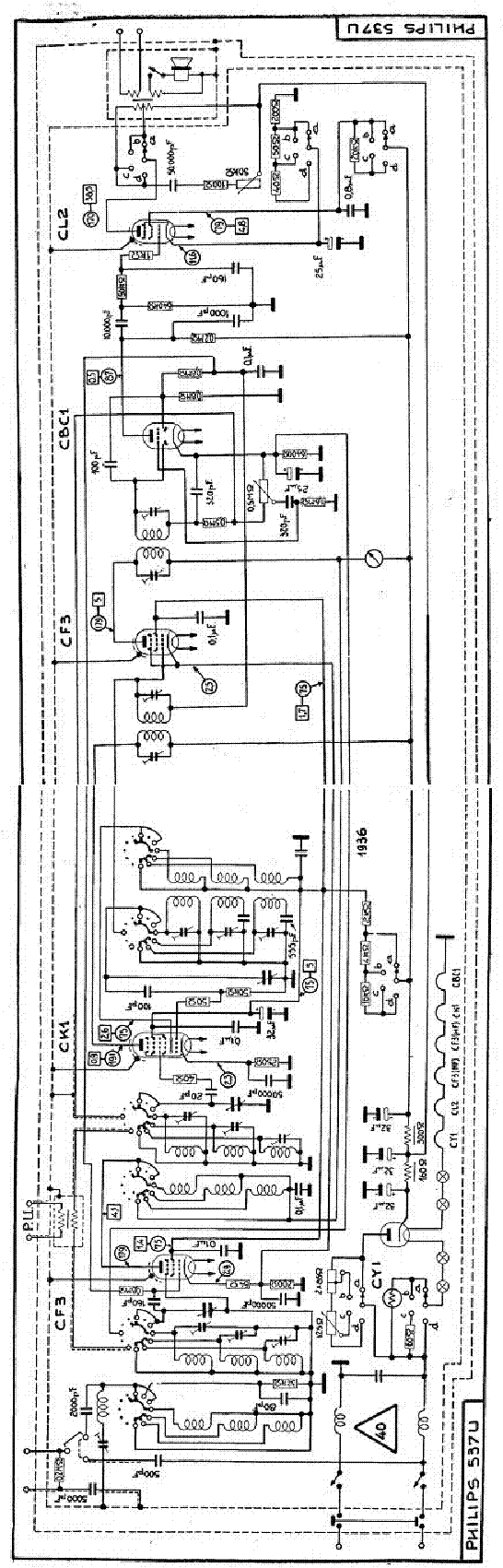 PHILIPS 537U AC-DC RADIO SCH service manual (1st page)
