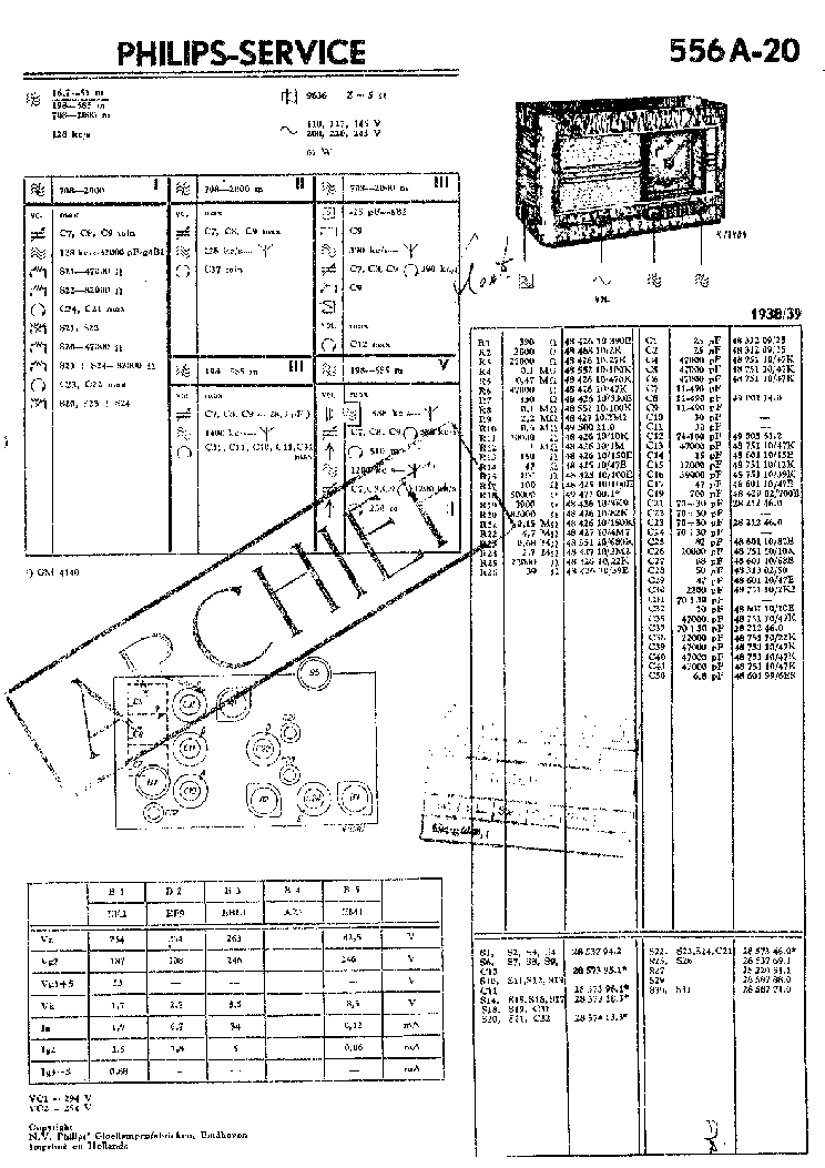 PHILIPS 556A service manual (1st page)